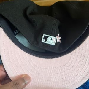 NY pink flowers hat